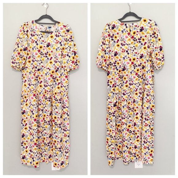 Old Navy Dresses & Skirts - NEW Old Navy short sleeve spring florals midi dress - Large